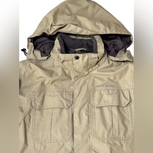 Eddie Bauer Rain Hooded Full Zip Waterproof Jacket Men's Size Small